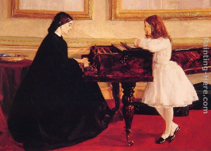 At the Piano painting - James Abbott McNeill Whistler At the Piano art painting
